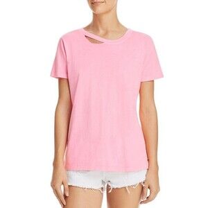 n:Philanthropy Women's Pink Distressed Crew-Neck Tee Shirt, Size M